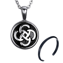 Load image into Gallery viewer, GUNGNEER Stainless Steel Celtic Knot Circle Pendant Necklace Punk Bangle Jewelry Set Men Women
