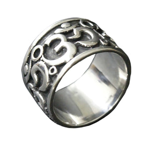 GUNGNEER Hindu Amulet Yoga Ohm Aum Om Ring Stainless Steel Jewelry Accessory For Men