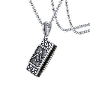 GUNGNEER Freemason Pendant Necklace Stainless Steel Freemason Jewelry Accessory For Men