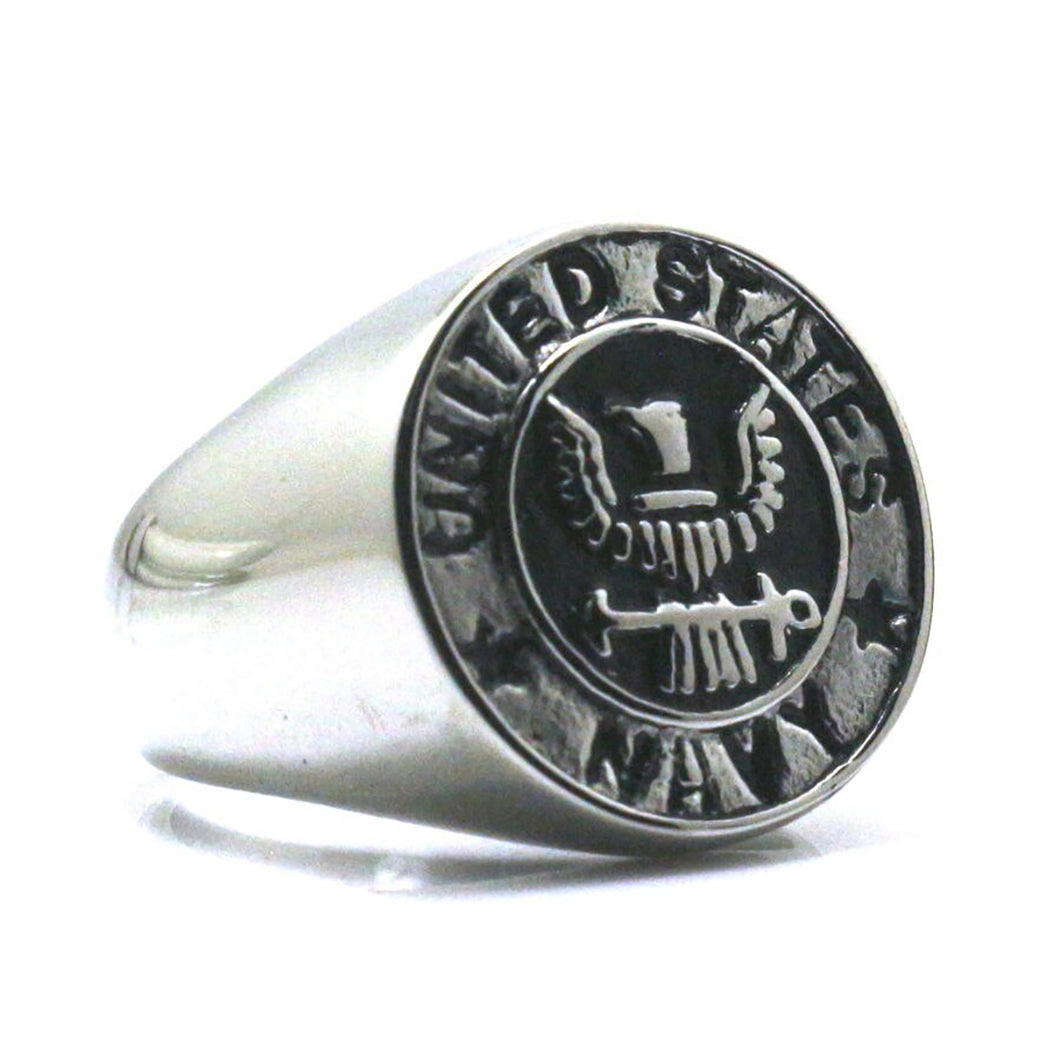 GUNGNEER United State Navy Seal Ring Stainless Steel Military Jewelry Accessory For Men
