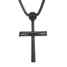 Load image into Gallery viewer, GUNGNEER Baseball Cross Necklace Stainless Steel Chain with Ring Jewelry Accessory Set