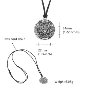 GUNGNEER Stainless Steel Pentacle Pentagram Necklace Tree of Life Bangle Wicca Pagan Jewelry Set