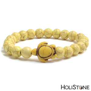 HoliStone 8mm Natural Stone with Turtle Lucky Charm Bracelet ? Anxiety Stress Relief Yoga Meditation Energy Balancing Lucky Charm Bracelet for Women and Men