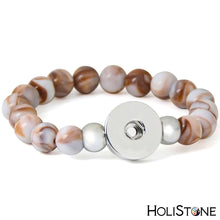 Load image into Gallery viewer, HoliStone Stone Beaded Bracelet with Snap Button ? Anxiety Stress Relief Yoga Meditation Energy Balancing Lucky Charm Bracelet for Women and Men