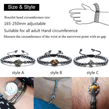 Load image into Gallery viewer, HoliStone Adjustable 6mm Natural Hematite Bead with Eagle Claw Holding Tiger Eye Stone Bracelet ? Lucky Charm Bracelet of Protection and Determination