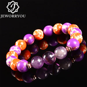 HoliStone Natural Amethyst Stone Bracelet ? Anxiety Stress Relief Yoga Meditation Energy Balancing Lucky Charm Bracelet for Women and Men