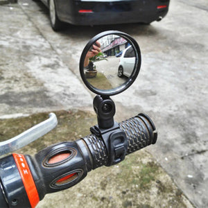2TRIDENTS Adjustable Black Round Rearview Bike Mirror Rotary Rearview Mirror for Cycling
