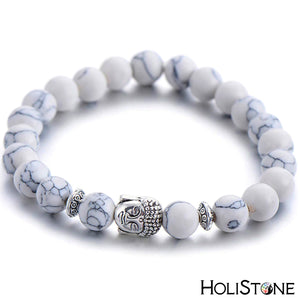 HoliStone Classic Natural Stone Bracelet with Elephant/Buddha ? Anxiety Stress Relief Yoga Meditation Energy Balancing Lucky Charm for Women and Men