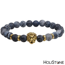 Load image into Gallery viewer, HoliStone Natural Stone Lion Head Energy Empowering Bracelet for Women and Men