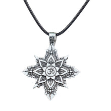 Load image into Gallery viewer, GUNGNEER Mandala Om Necklace Black Rope Chain Lotus Flower Jewelry Accessory For Men Women