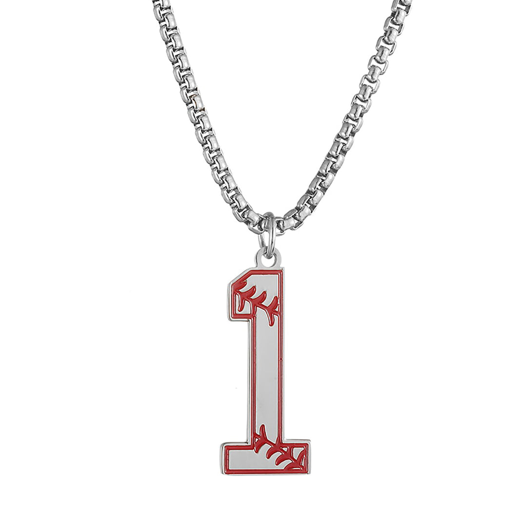 GUNGNEER Baseball Number Necklace Stainless Steel Pendant Sport Jewelry For Men Women