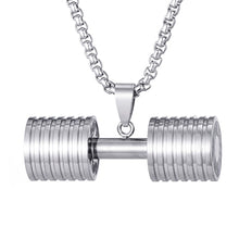 Load image into Gallery viewer, GUNGNEER Stainless Steel Barbell Dumbbell Pendant Necklaces Sport Body Gym Strength Jewelry