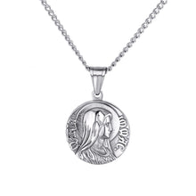 Load image into Gallery viewer, GUNGNEER Virgin Mary Round Stainless Steel Pendants Necklaces Chain Jewelry for Men Women