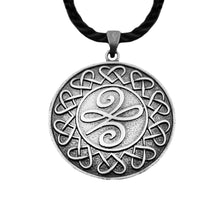 Load image into Gallery viewer, GUNGNEER Celtic Irish Trinity Knot Pendant Necklace Stainless Steel Jewelry Leather Rope Chain