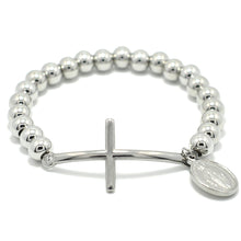 Load image into Gallery viewer, GUNGNEER Stainless Steel Religion Virgin Mary Rosary Cross Beaded Bracelets Miraculous Jewelry
