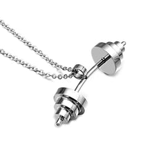 Load image into Gallery viewer, GUNGNEER Gym Barbell Pendant Necklace Stainless Steel Sport Fitness Jewelry for Men Women