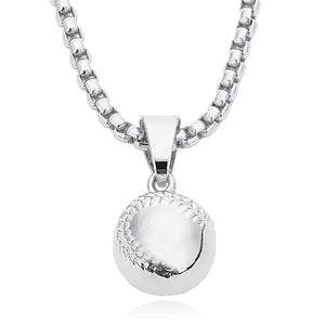 GUNGNEER Baseball Ball Necklace Trendy Stainless Steel Sports Jewelry Gift For Men Women
