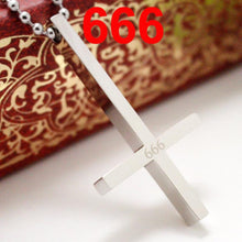 Load image into Gallery viewer, GUNGNEER Stainless Steel Inverted Cross 666 Necklace Satanic Devil Jewelry For Men Women
