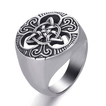 Load image into Gallery viewer, GUNGNEER Irish Celtic Knot Triquetra Stainless Steel Ring Amulet Jewelry