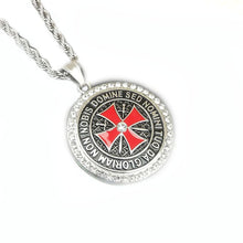 Load image into Gallery viewer, GUNGNEER Stainless Steel Red Knights Templar Cross Pendant Necklace with Bracelet Jewelry Set