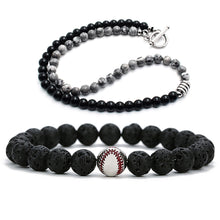 Load image into Gallery viewer, GUNGNEER Trendy Baseball Bead Necklace Stone Sports with Bracelet Jewelry Accessory Men Women