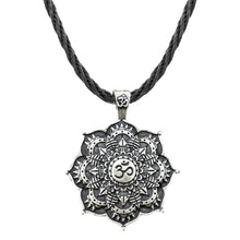 Load image into Gallery viewer, GUNGNEER Om Mandala Necklace Rope Chain Lotus Flower Jewelry Accessory For Men Women