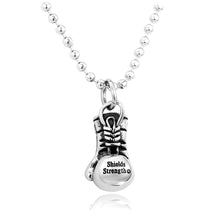 Load image into Gallery viewer, GUNGNEER Shields Strength Boxing Gloves Pendant Necklace Stainless Steel Workout Jewelry Men