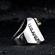 Load image into Gallery viewer, GUNGNEER Stainless Steel American Airborne Ring US Army Biker Jewelry Accessory For Men