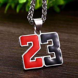 GUNGNEER Hip Hop Legend 23 Basketball Necklace Skull Leather Bracelet Number Sport Jewelry Set