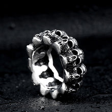 Load image into Gallery viewer, GUNGNEER Stainless Steel Skeleton Skull Charm Halloween Bracelet Ring Jewelry Set Men Women