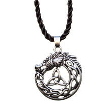 Load image into Gallery viewer, GUNGNEER Irish Celtic Viking Dragon Trinity Knot Pendant Necklace Stainless Steel Jewelry Gift