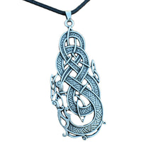 Load image into Gallery viewer, GUNGNEER Irish Celtic Knot Dragon Pendant Necklace Stainless Steel Jewelry Men Women